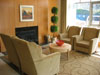 Lounge chairs and coffee table for healthcare facility