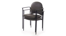 Dining / Activity Chair - Metal stacking chair. Black frame & arms. 