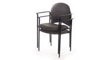 Dining / Activity Chair - Metal stacking chair. Black frame & arms. 