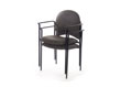 Metal stacking chair. Black frame & arms. 